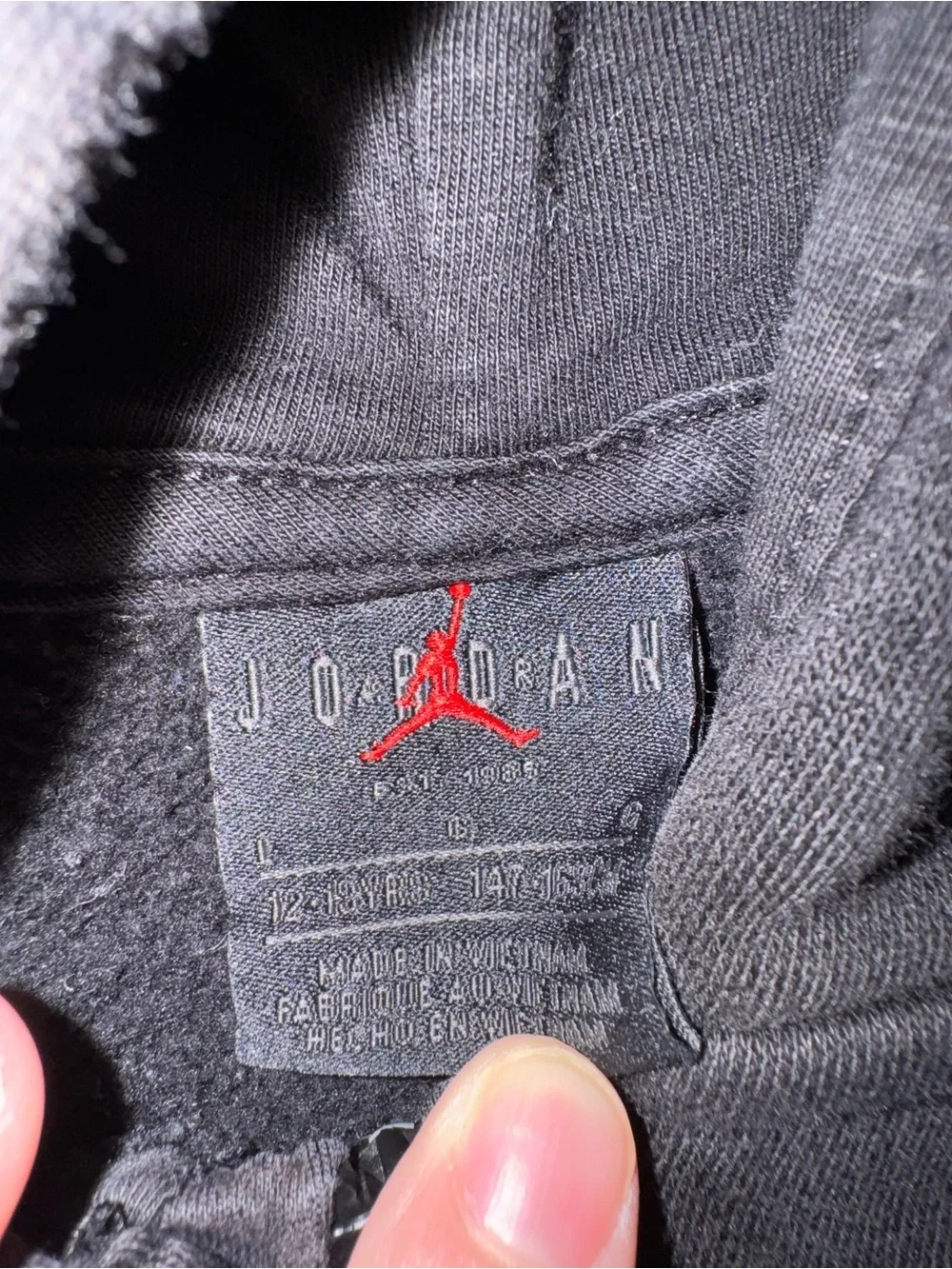 Jordan Black Zip-Up Hoodie with Red Jumpman